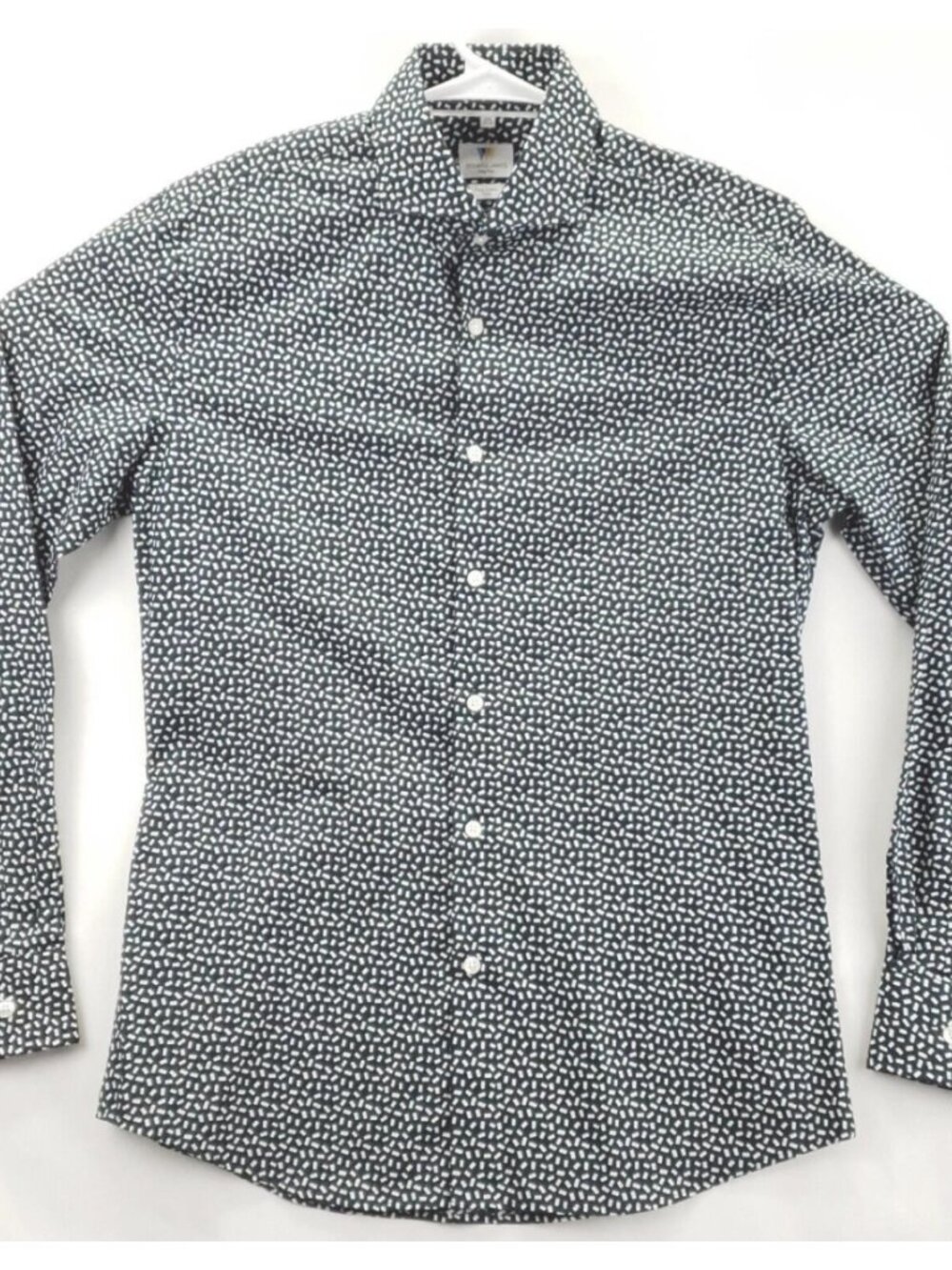 Richard James Mayfair Dress Shirt Mens 15.5 39-40 White Black Cotton Slim Fit